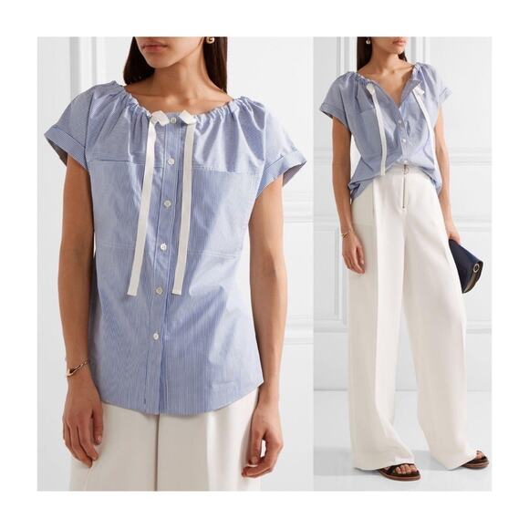 Theory Velvela Striped Top - Picture 1 of 10